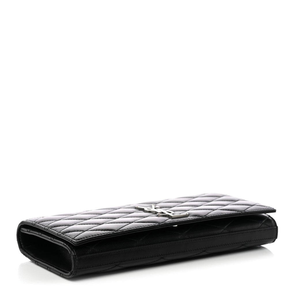 Lambskin Quilted Kate Clutch Black