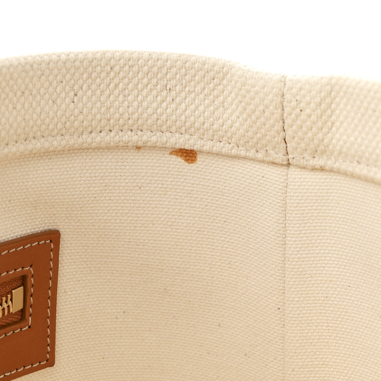 Canvas Calfskin Horizontal Cabas Natural Tan