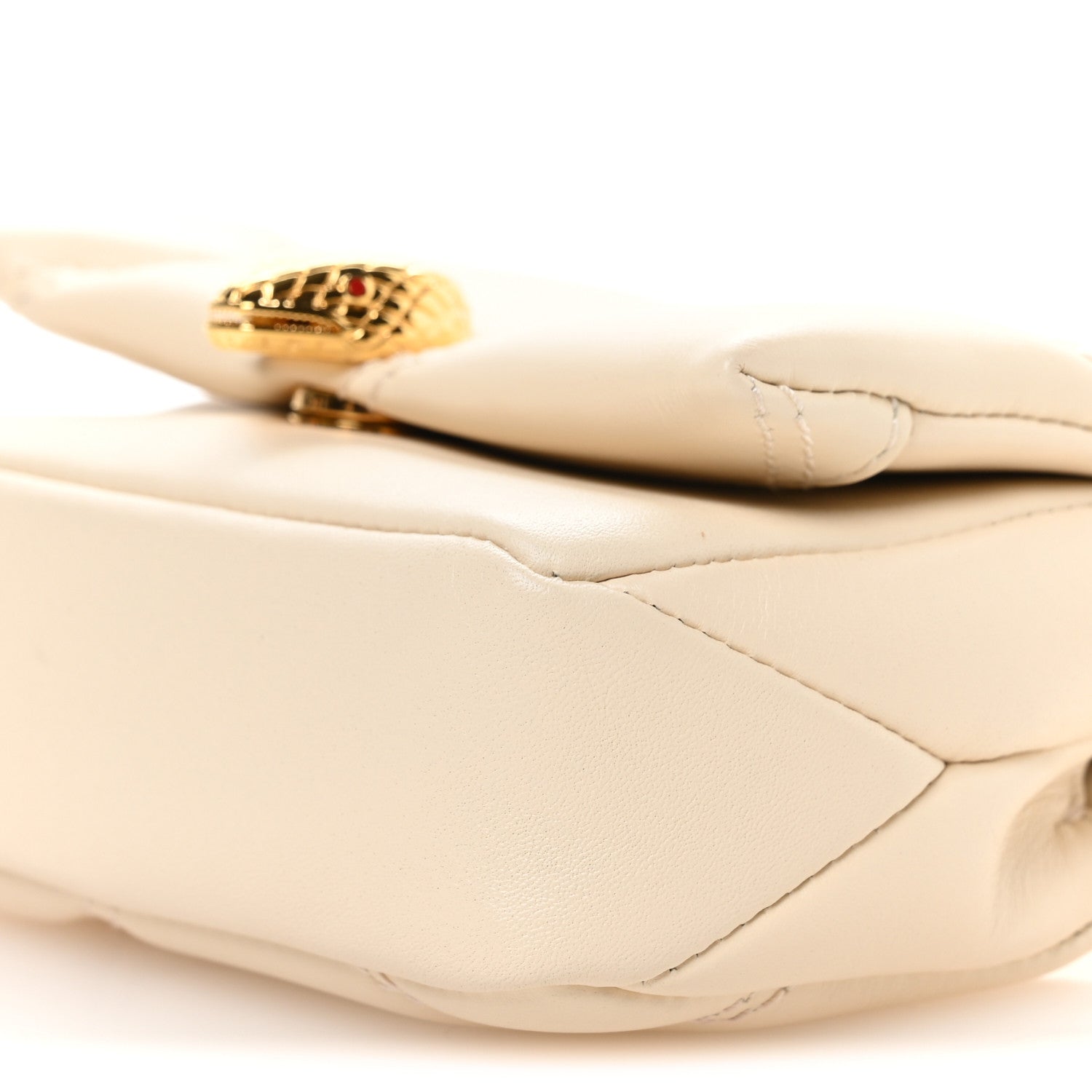Calfskin Serpenti Cabochon Micro Bag Ivory Opal