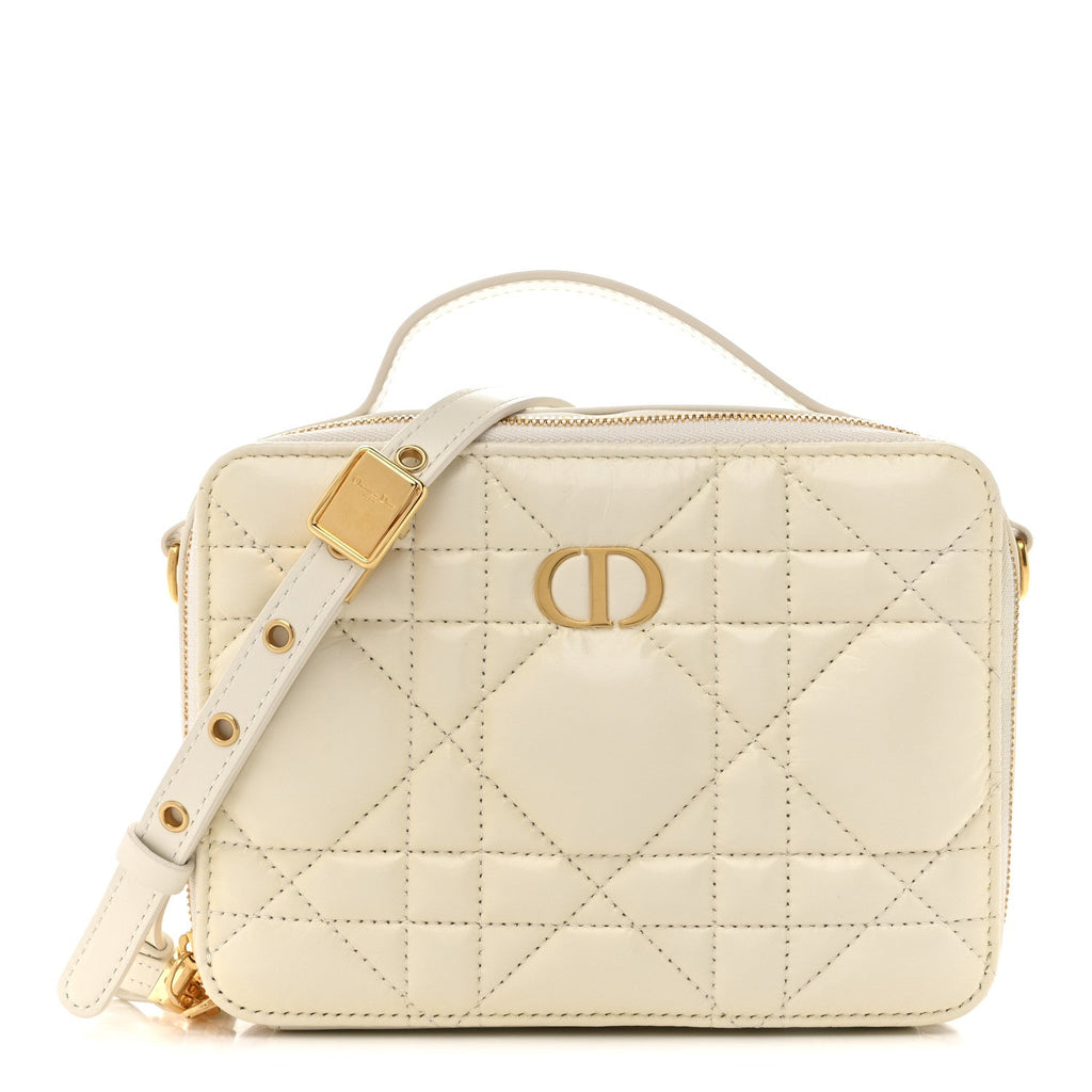 Calfskin Macrocannage Caro Box Bag Latte