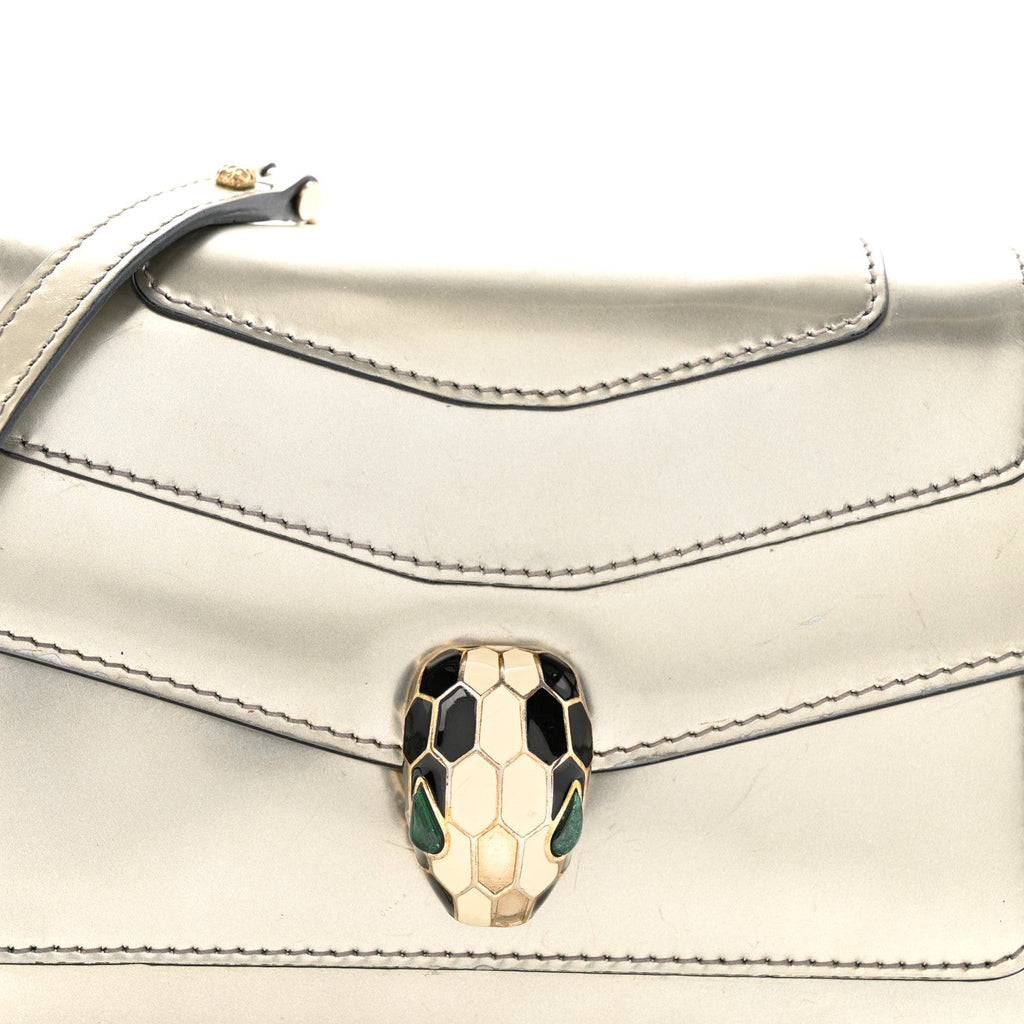 Metallic Serpenti Forever Small Shoulder Bag Silver
