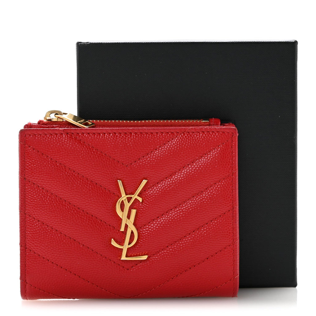 Grain De Poudre Matelasse Chevron Monogram Zipped  Case Bandana Red