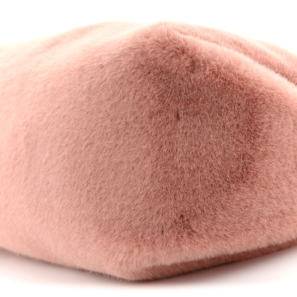 Faux Fur Mini Scrunchie Bag Pink