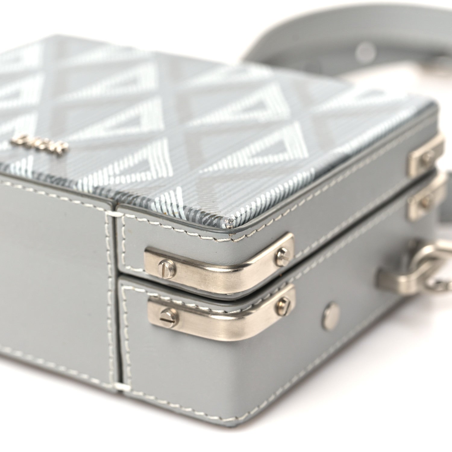 Coated Canvas CD Diamond Lock Mini Case  Gray