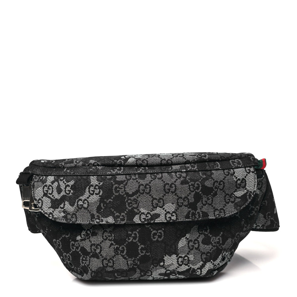 Denim Monogram Web Belt Bag Blue Multicolor