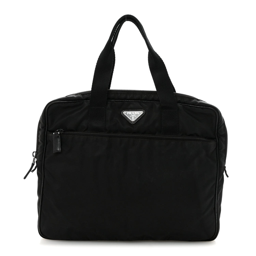 Saffiano Tessuto Nylon Small Briefcase Black