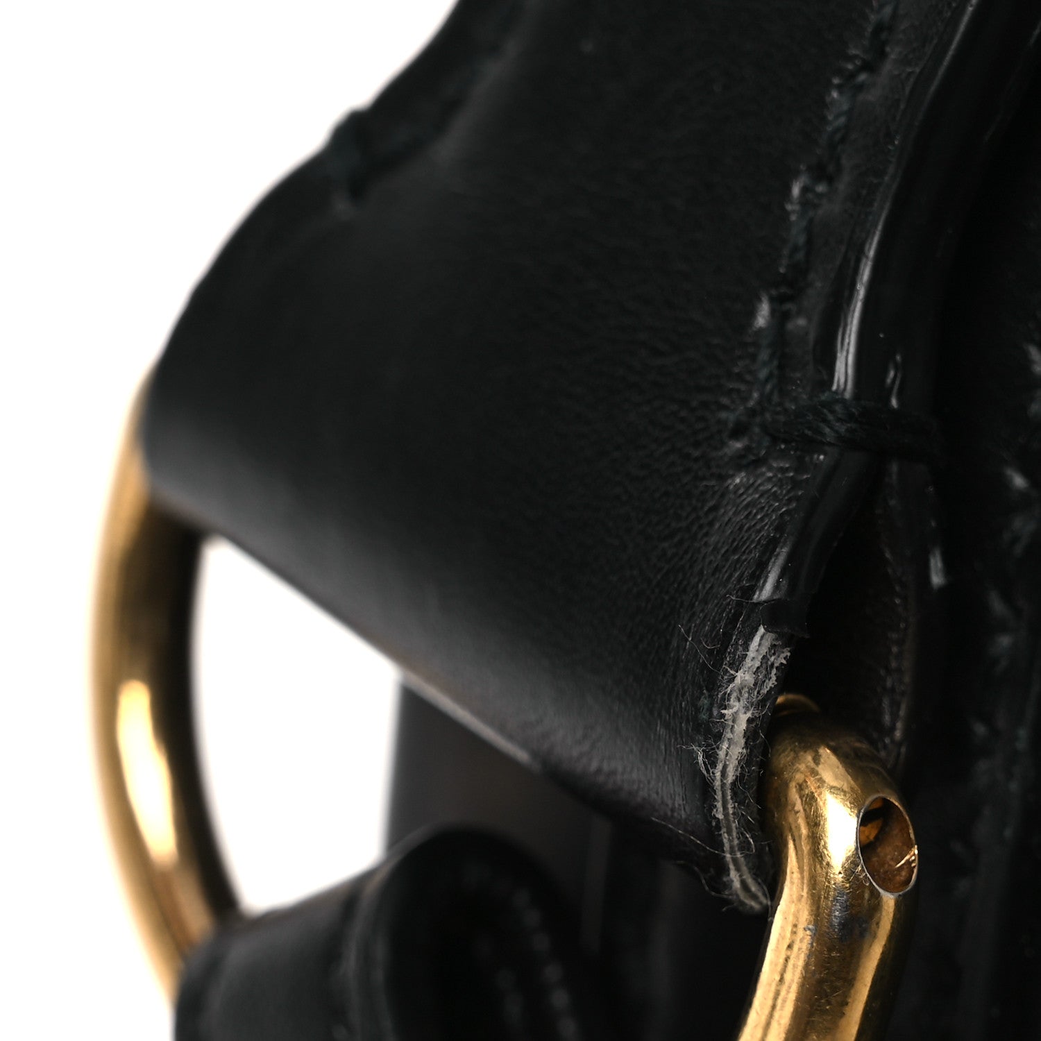 Calfskin D Fence Saddle Bag Black