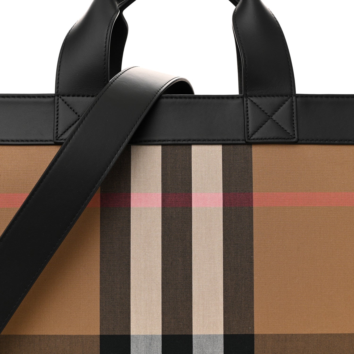 IP Check Nylon Calfskin Ormond Tote Bag Taupe Brown