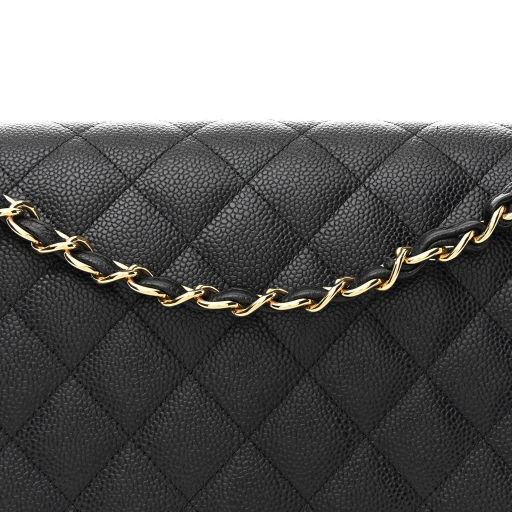 Caviar Quilted Maxi Double Flap Black