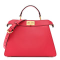 Vitello Seta Shiny Nappa Small Peekaboo I SEE U Satchel Lampone Light Rose