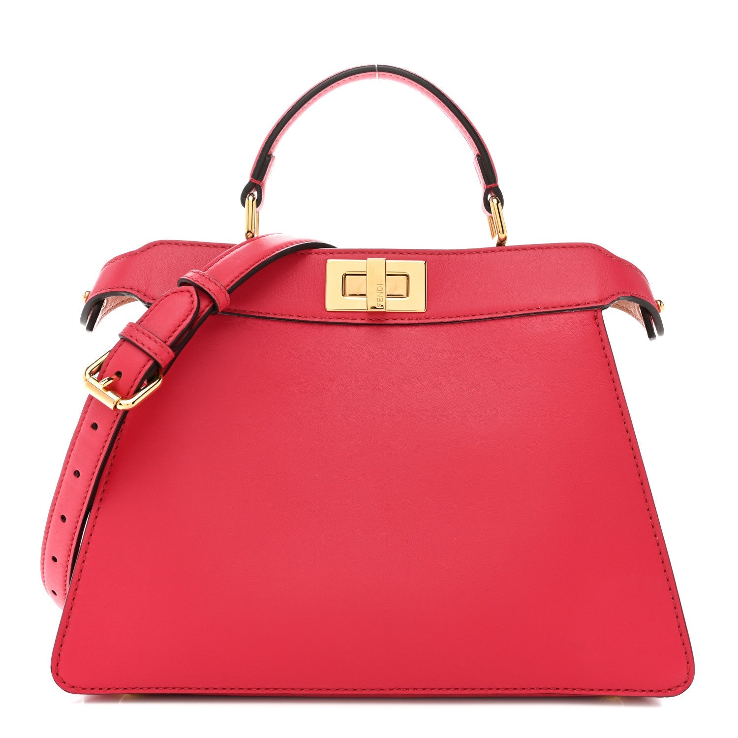 Vitello Seta Shiny Nappa Small Peekaboo I SEE U Satchel Lampone Light Rose