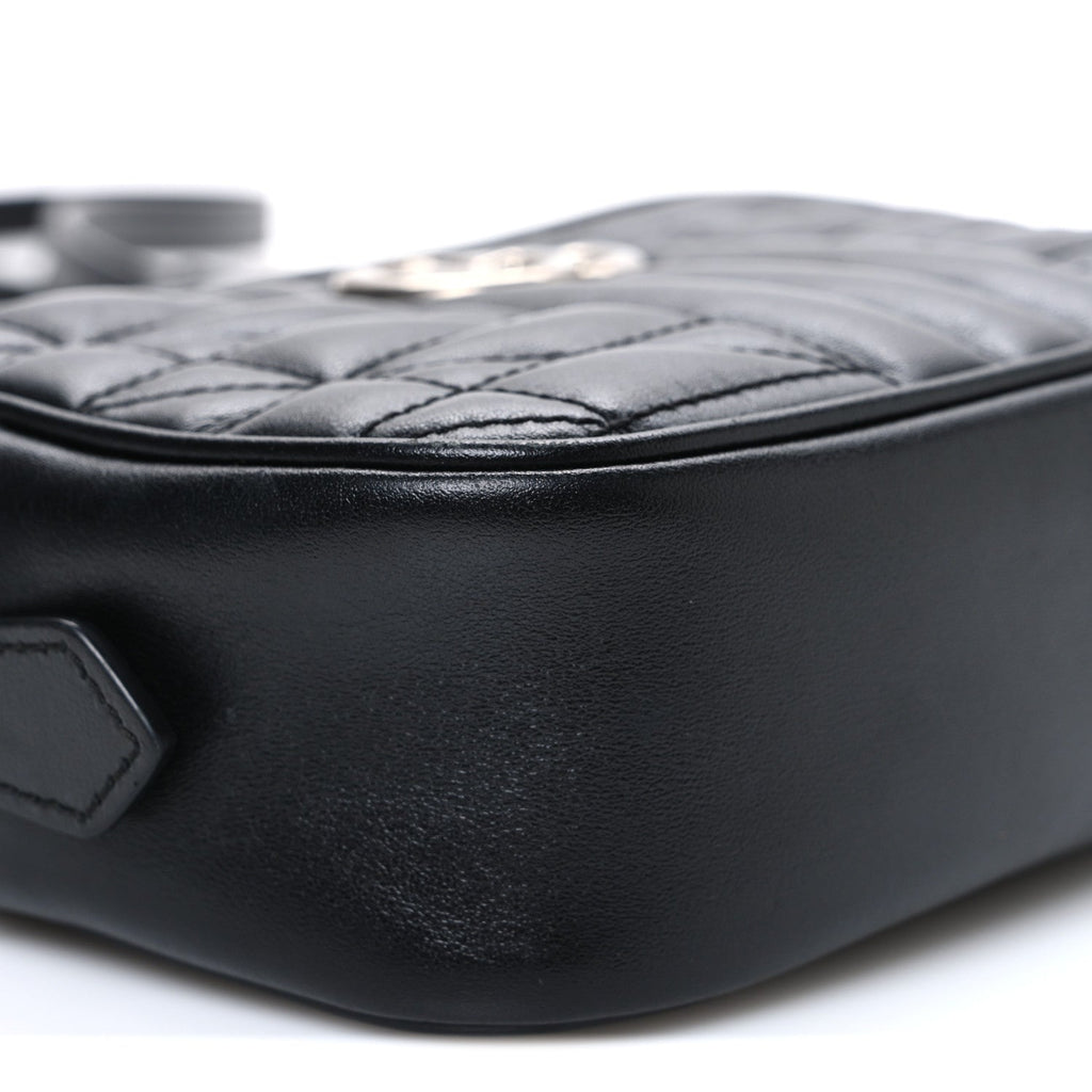 Calfskin Matelasse Aria Mini GG Marmont Chain Shoulder Bag Black