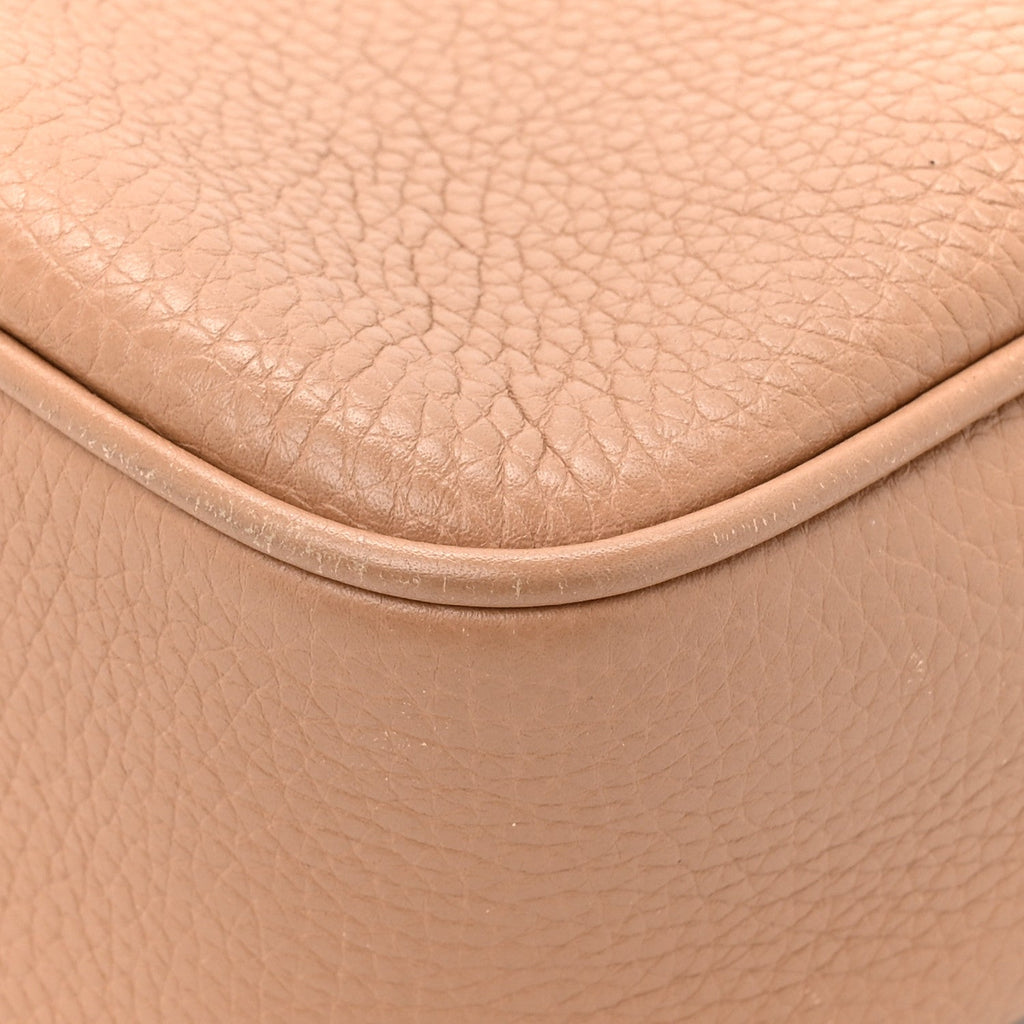 Pebbled Calfskin Small Soho Disco Bag Rose Beige
