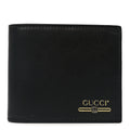 Plutone Calfskin Logo Bi-Fold Wallet Black