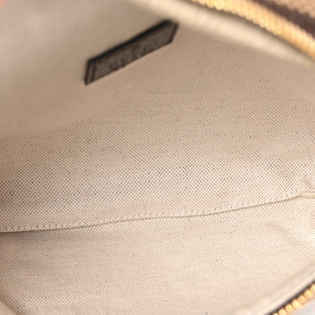 Monogram Jumbo GG Textured Dollar Calfskin Web Belt Bag Camel Ebony New Acero