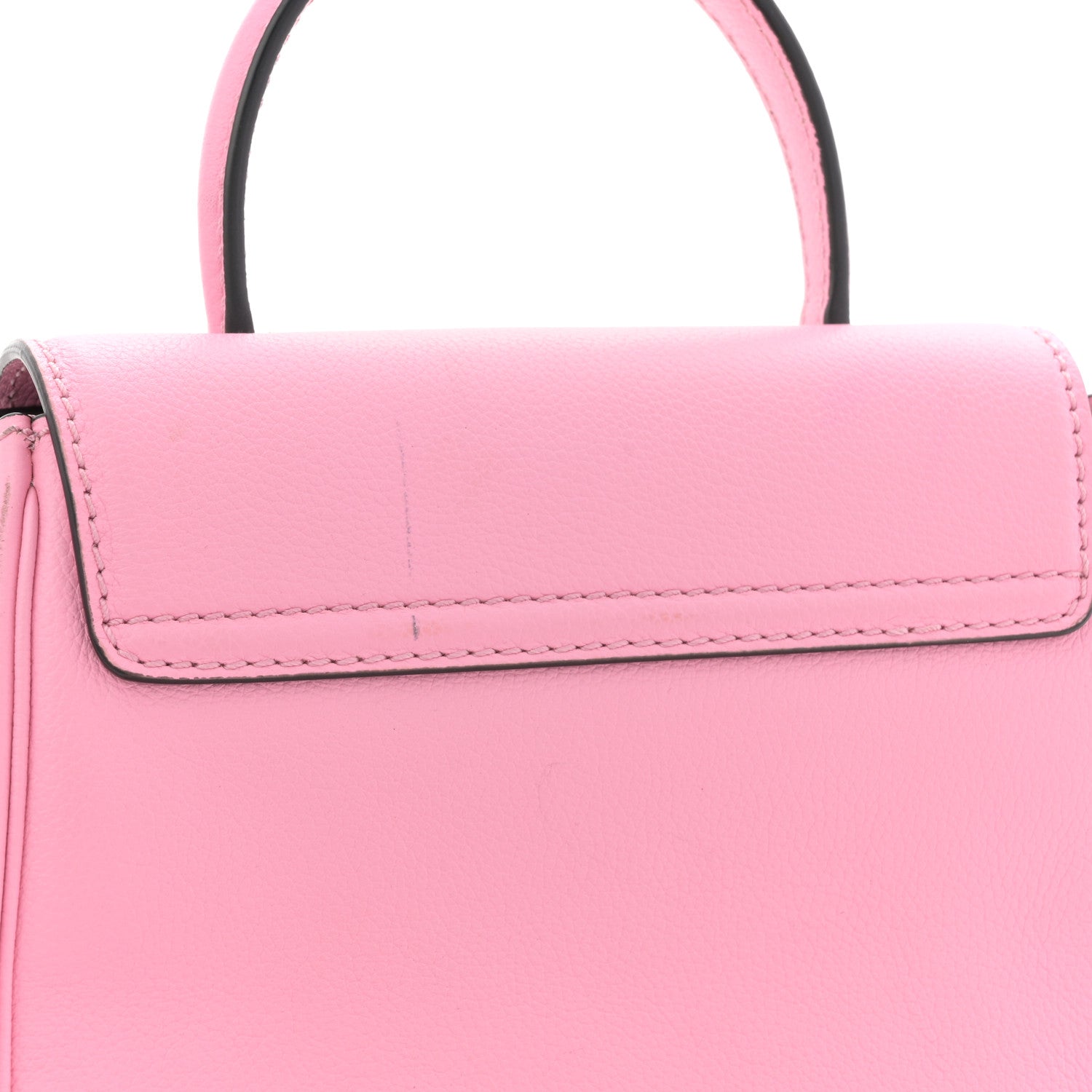 Grained Calfskin Small La Medusa Top Handle Bag Pink