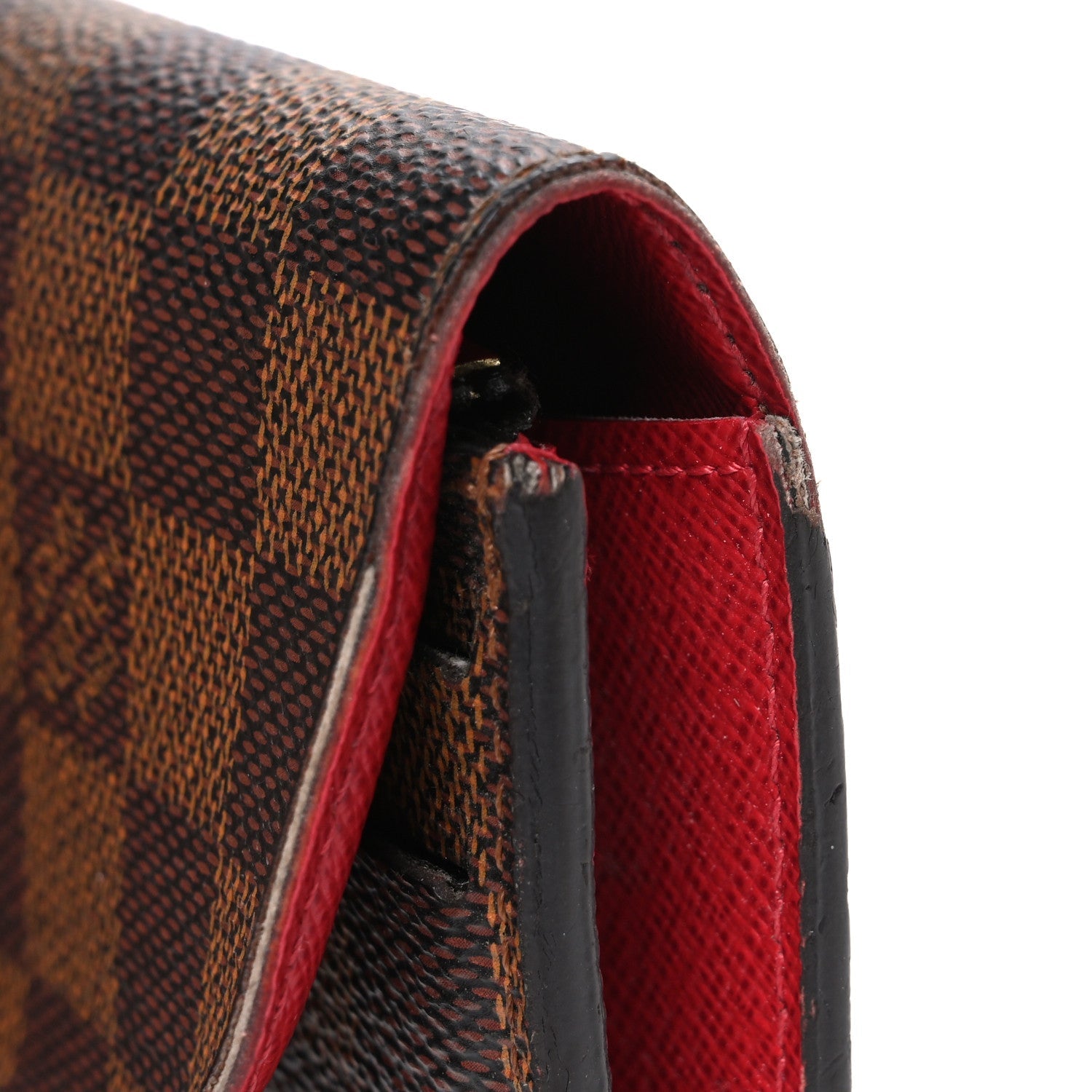 Damier Ebene Emilie Wallet Red