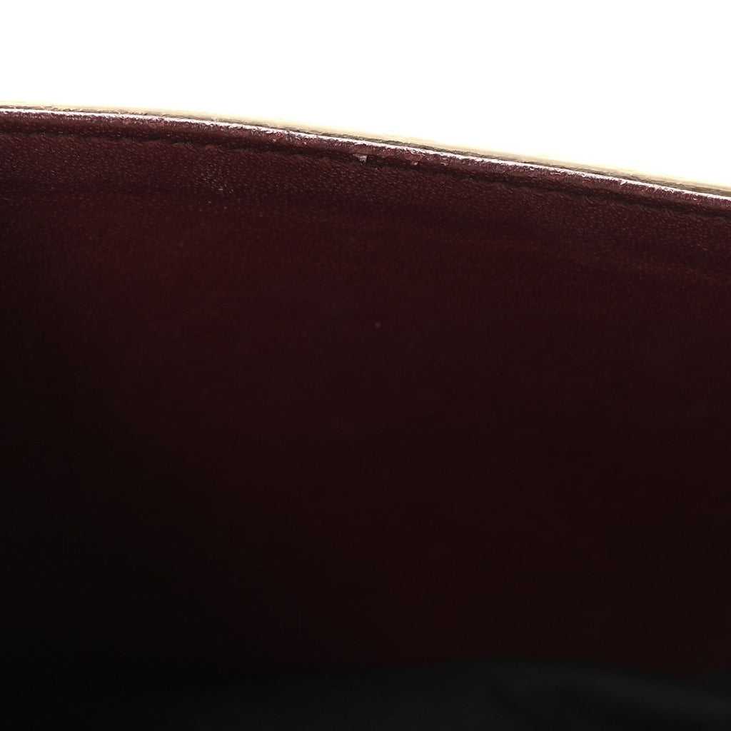 Smooth Calfskin Medium Classic Monogram Cassandra Top Handle Crema Soft Rouge Legion