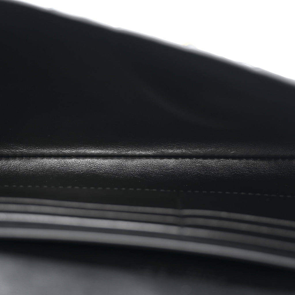 Nappa Intrecciato Long Andiamo Top Handle Clutch Black