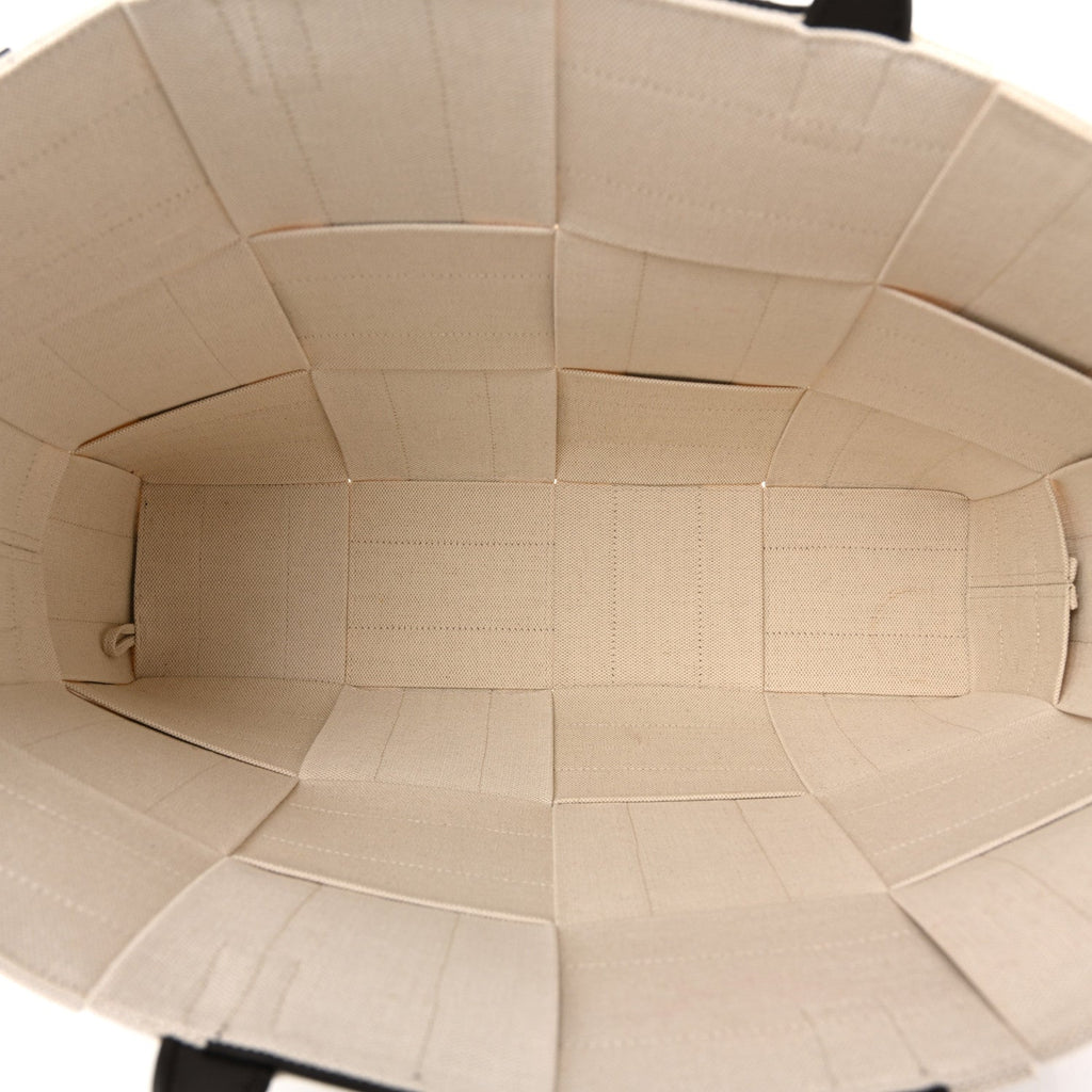 Canvas Nappa Maxi Intrecciato Large Arco Tote Natural Fondant