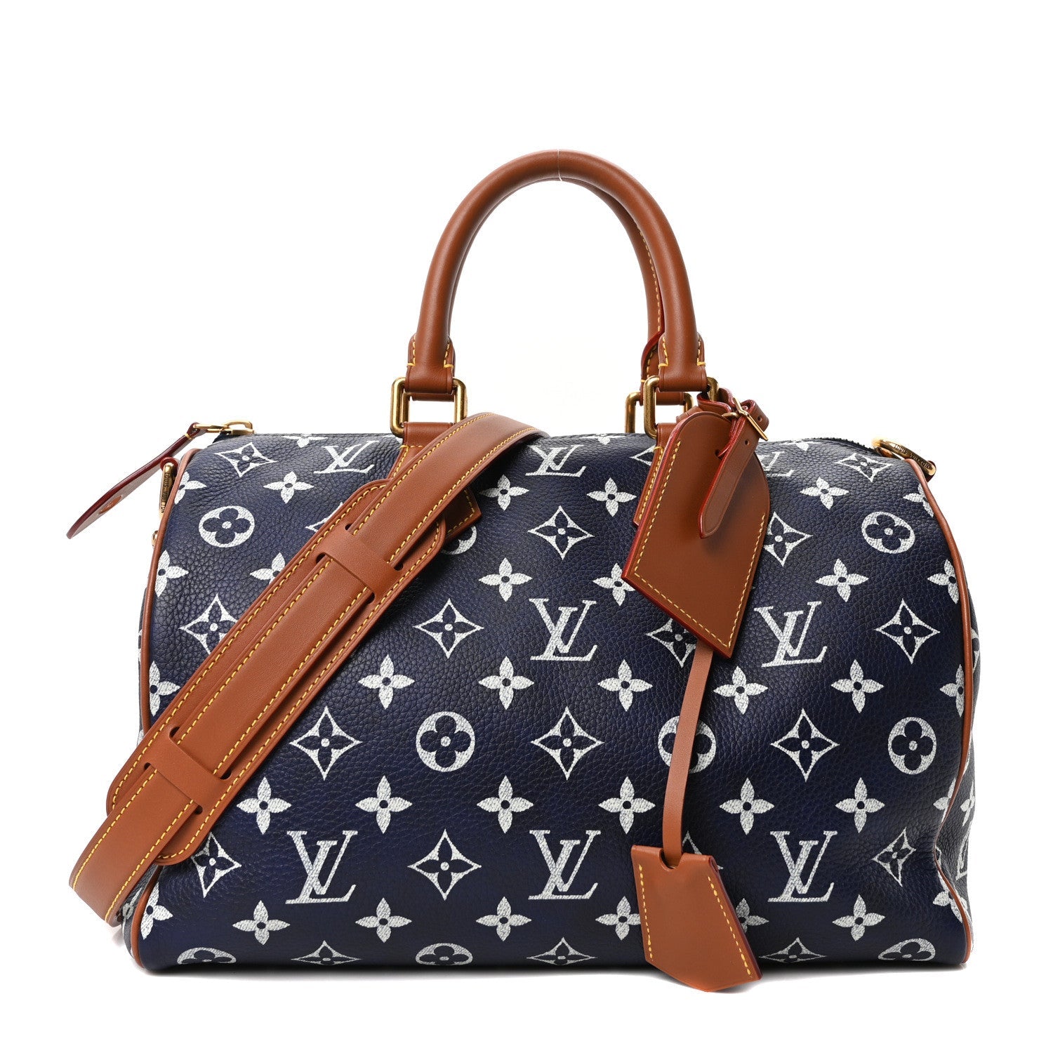 Calfskin Monogram Speedy P9 Bandouliere 30 Indigo