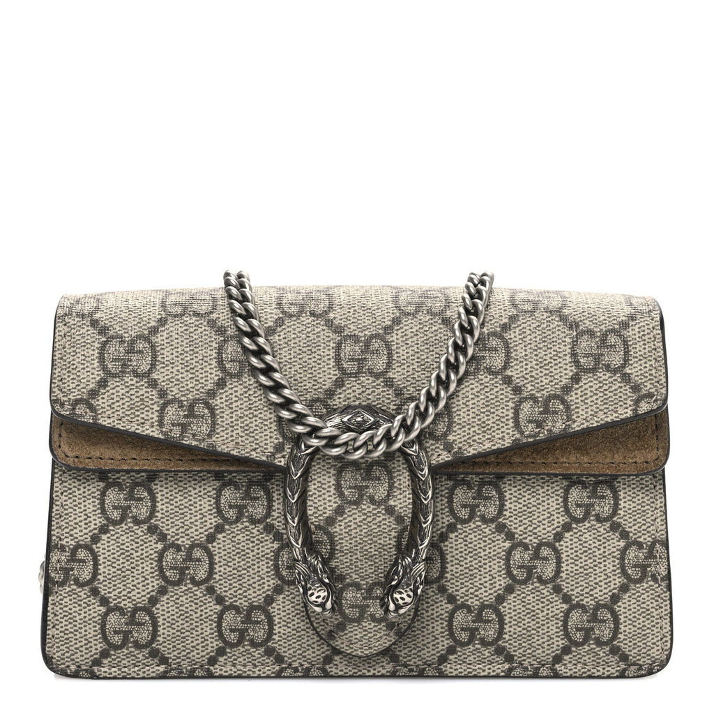 GG Supreme Monogram Super Mini Dionysus Shoulder Bag Taupe