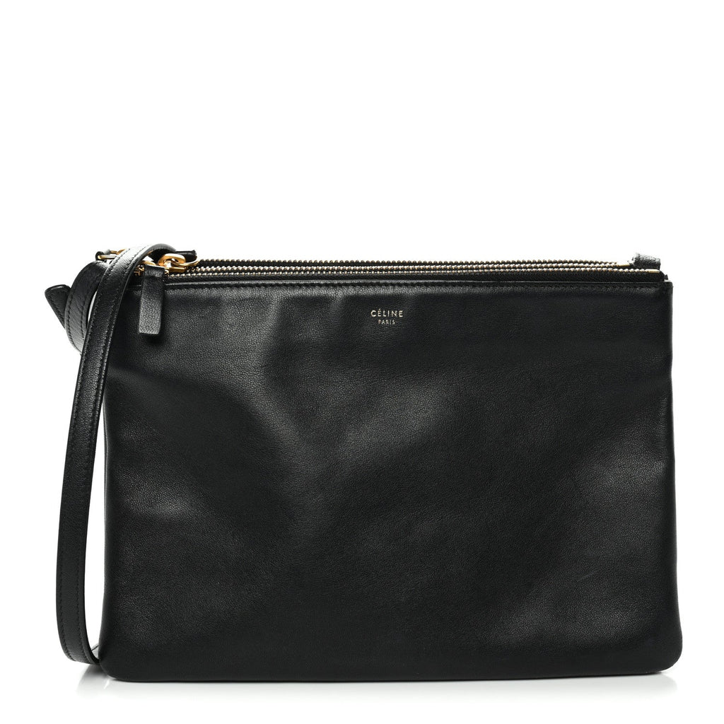 Lambskin Large Trio Crossbody Bag Black