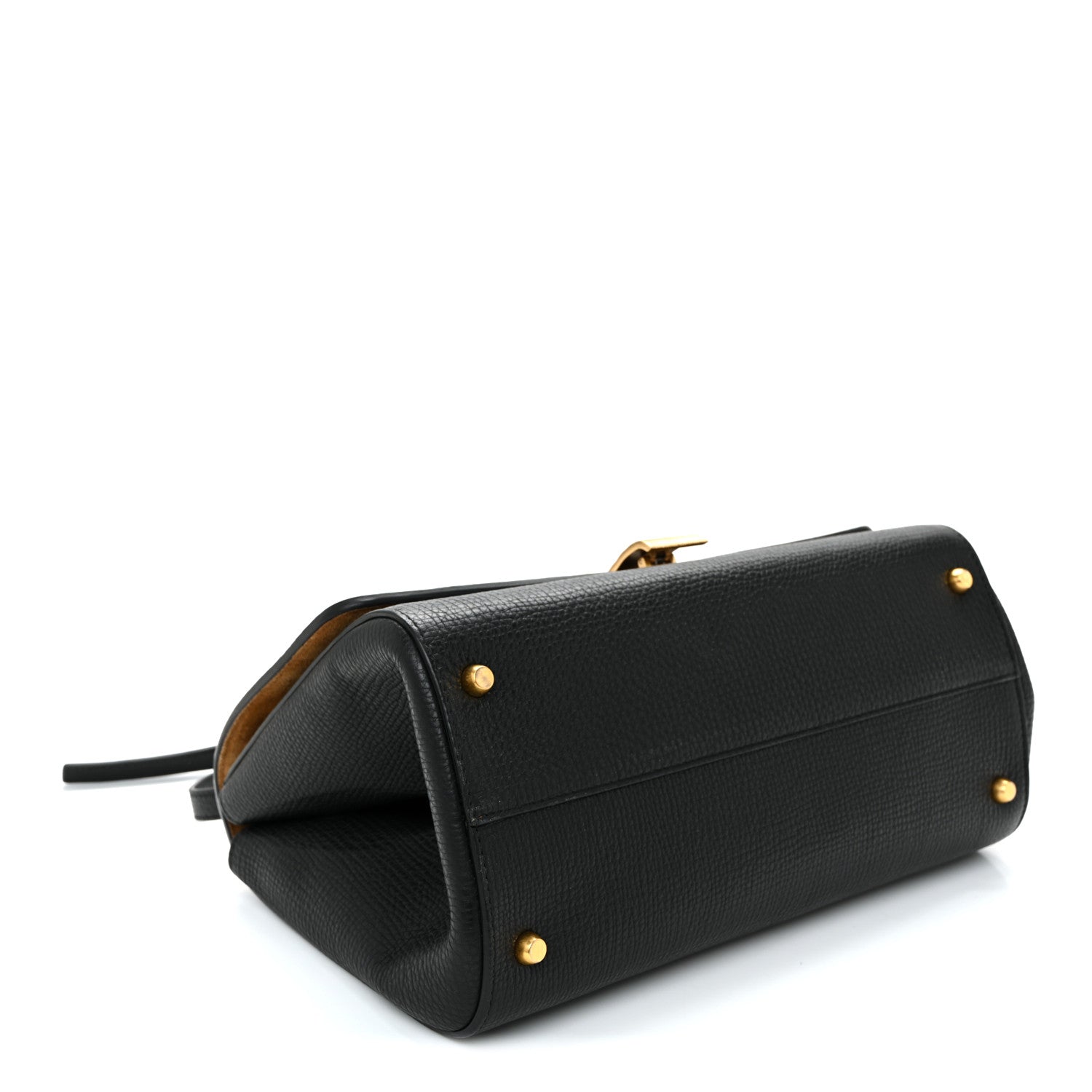 Textured Calfskin Small BV Angle Shoulder Bag Black