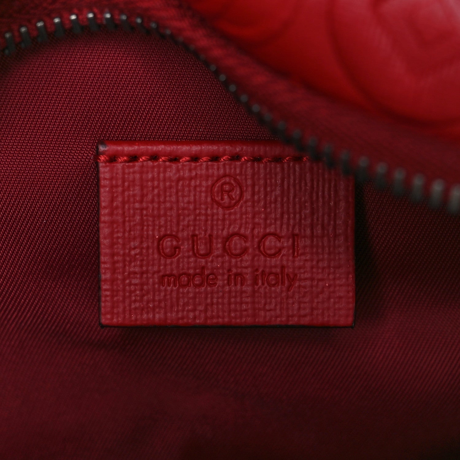 Calfskin Double G Embossed Childrens Belt Bag Red