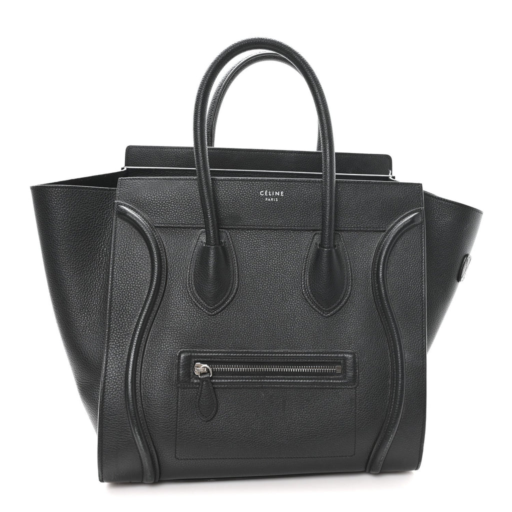 Drummed Calfskin Mini Luggage Black