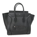 Drummed Calfskin Mini Luggage Black