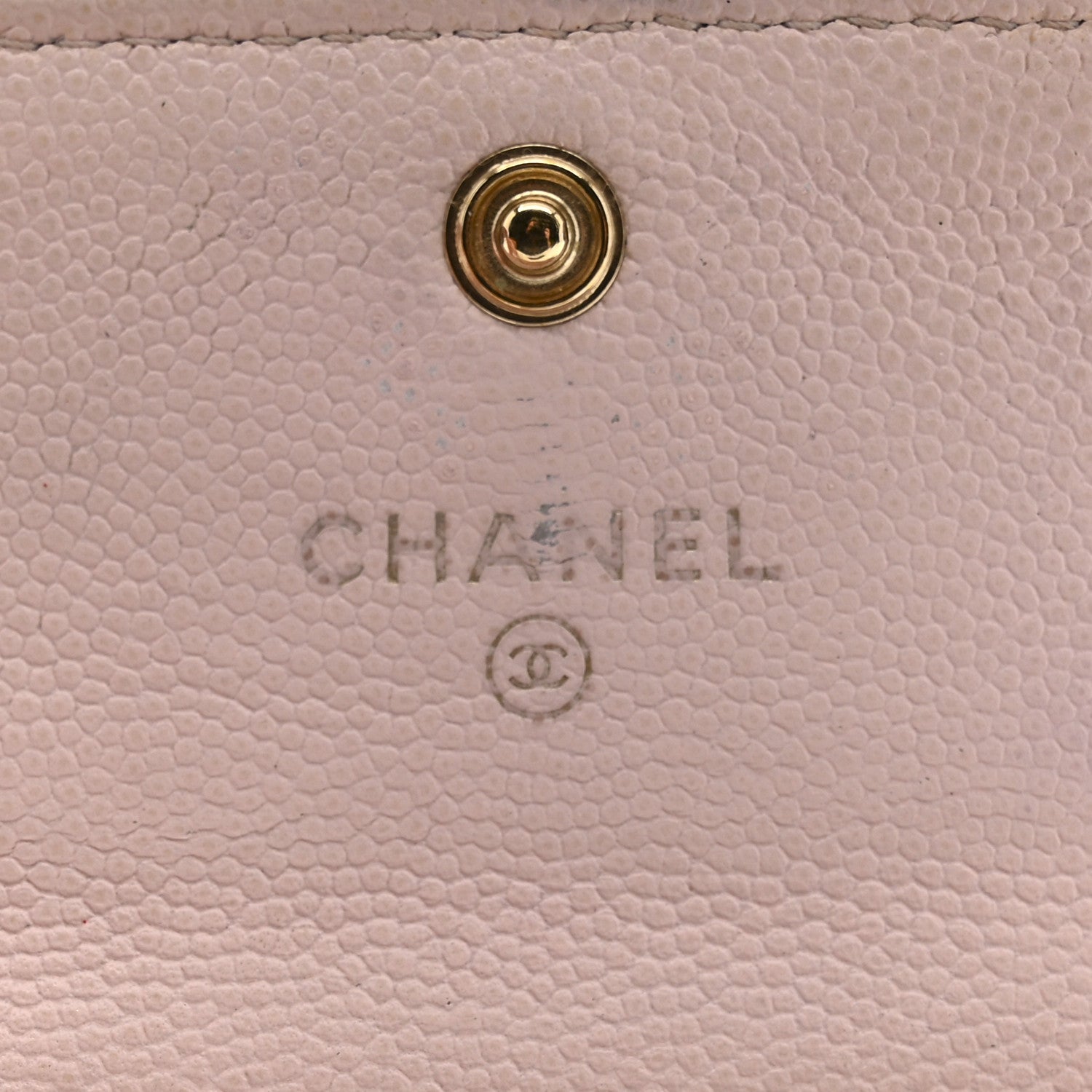 Caviar Quilted Crystal CC Flap  Holder Pink