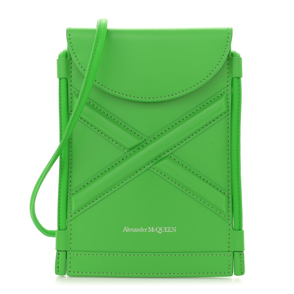 Calfskin The Curve Micro Crossbody Pouch Bag Kelly Green