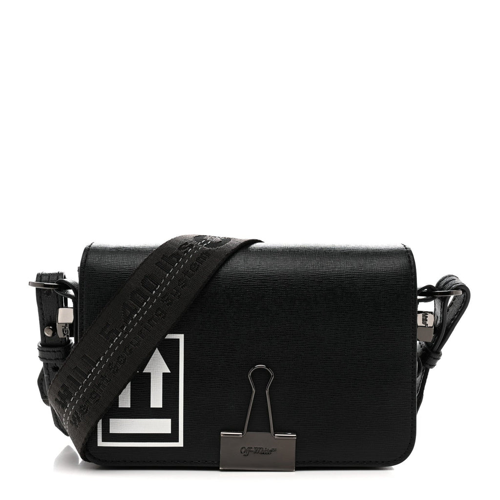 Saffiano Mini Binder Clip Bag Black White