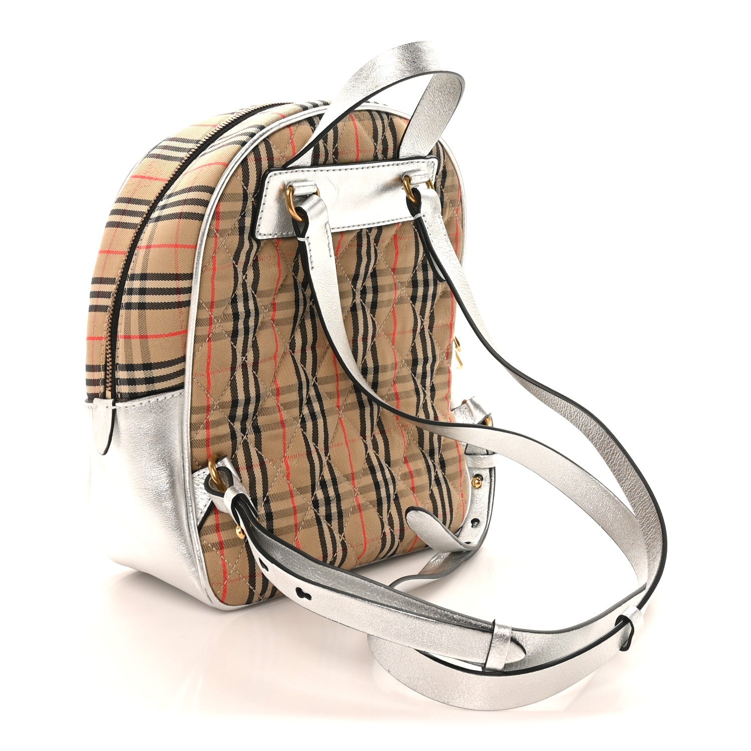 Smooth Calfskin 1983 Knight Check Link Backpack Silver