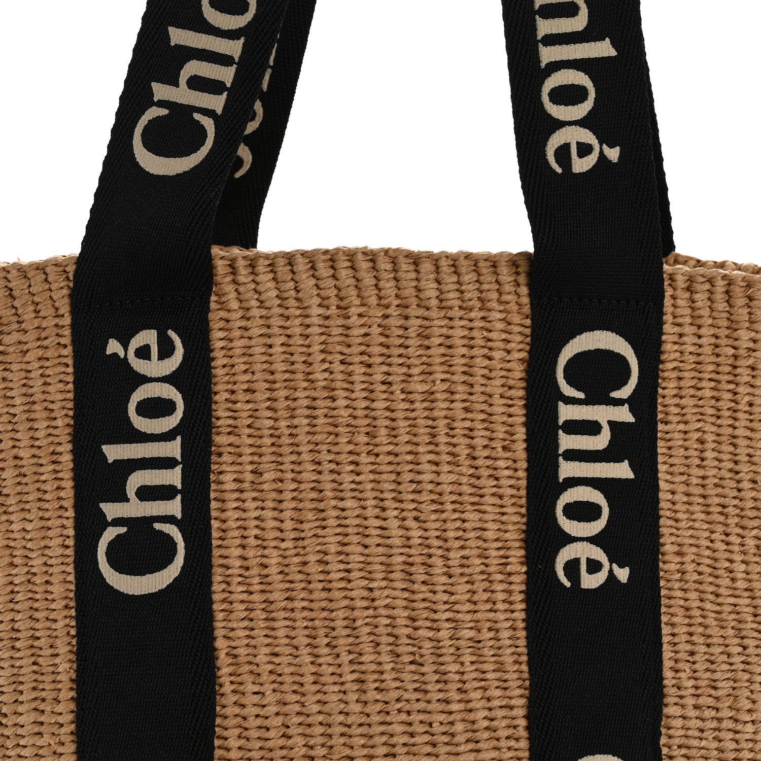 Raffia Large Woody Tote Black