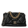 Goatskin Quilted Maxi Chanel 19 Flap Black