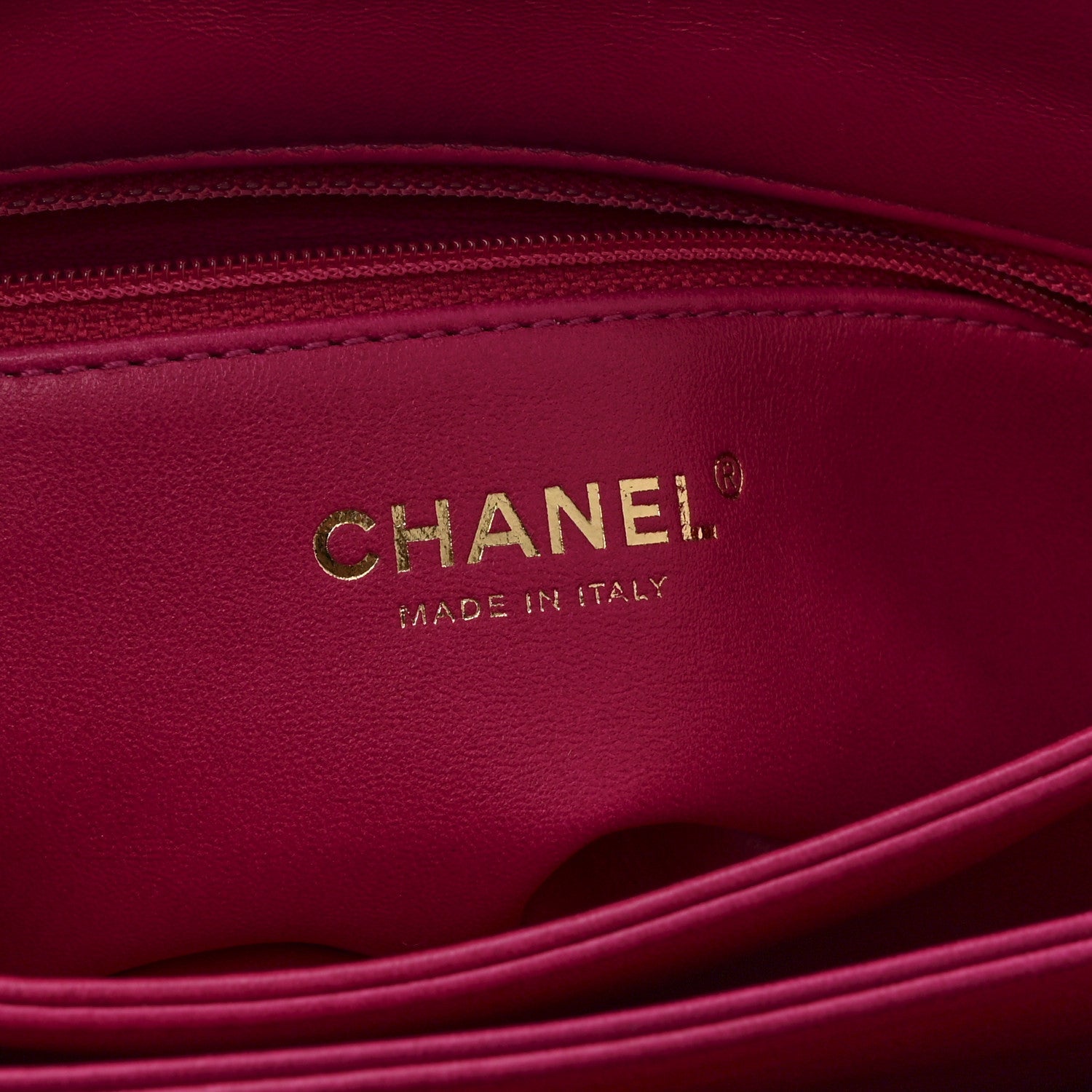 Lambskin Quilted On And On Small Chain Flap Fuchsia
