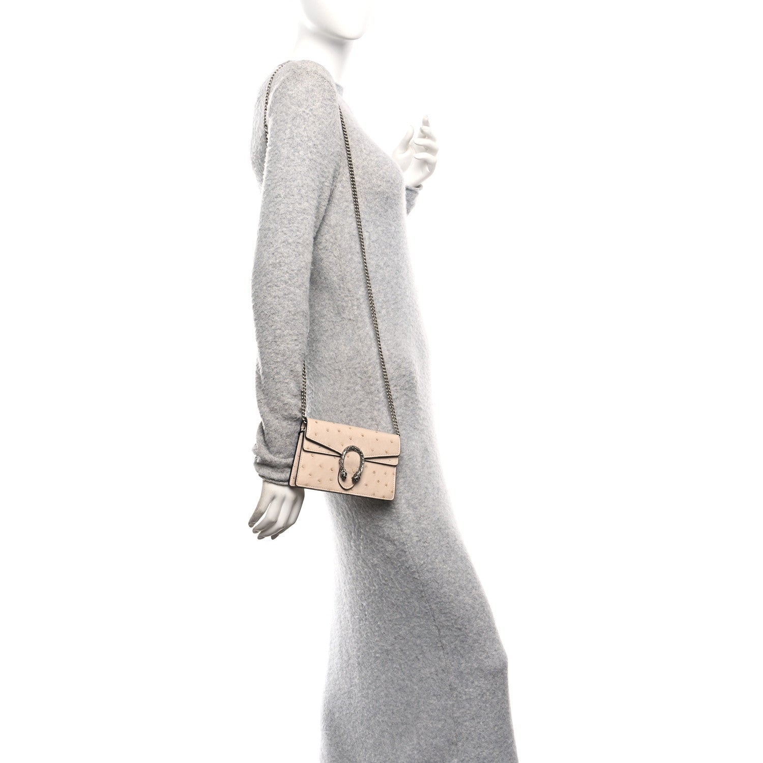 Ostrich Super Mini Dionysus Shoulder Bag Pink