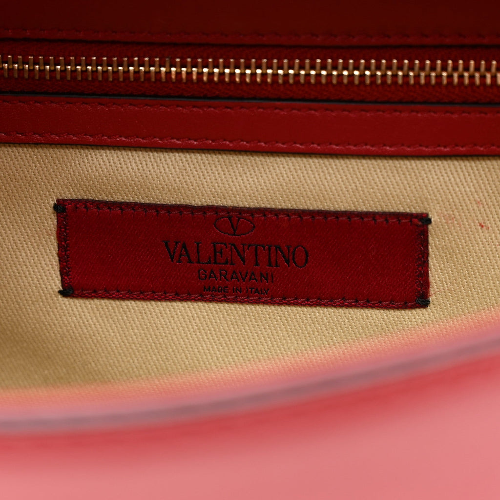 Vitello Medium Glam Lock Rockstud Flap Rubino