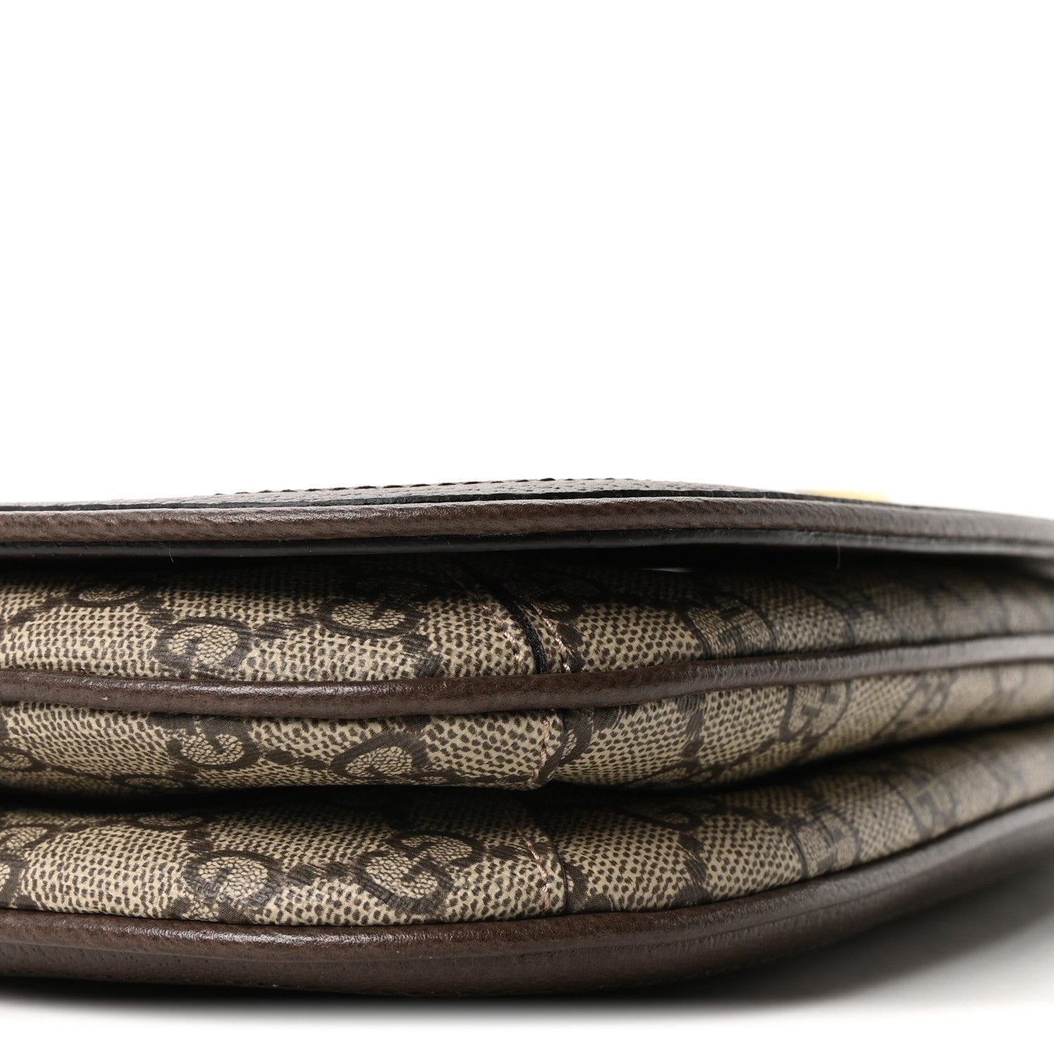 GG Supreme Monogram Textured Dollar Calfskin Web Medium Blondie Shoulder Flap Bag Beige Ebony New Acero