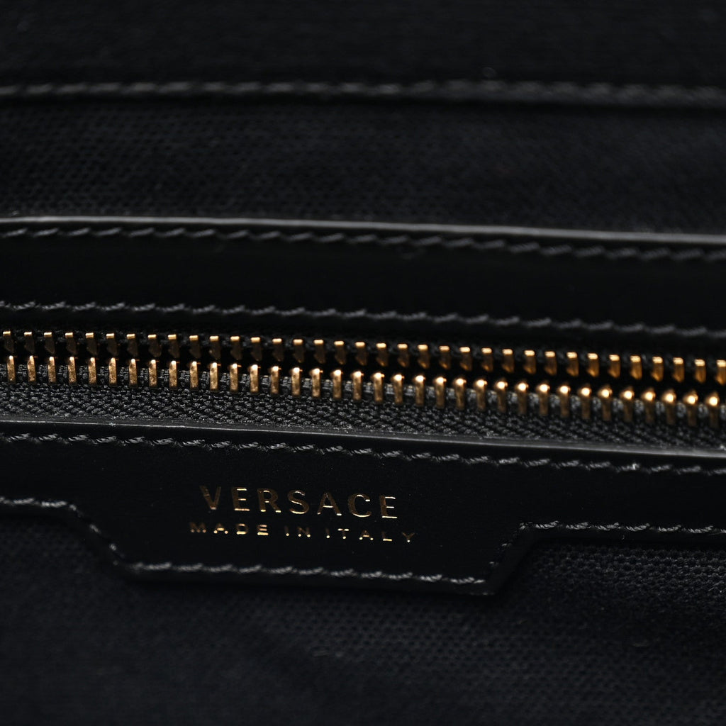 Canvas Suppler Calfskin Cabas GV Signature Tote Black