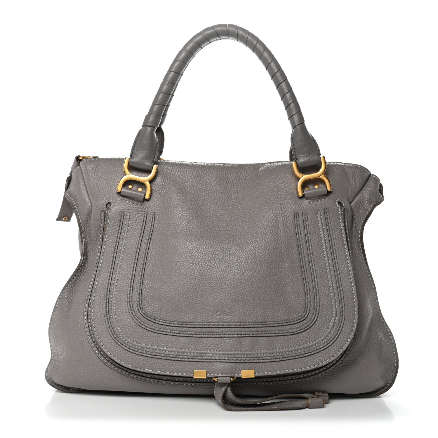 Calfskin Large Marcie Satchel Cashmere Grey