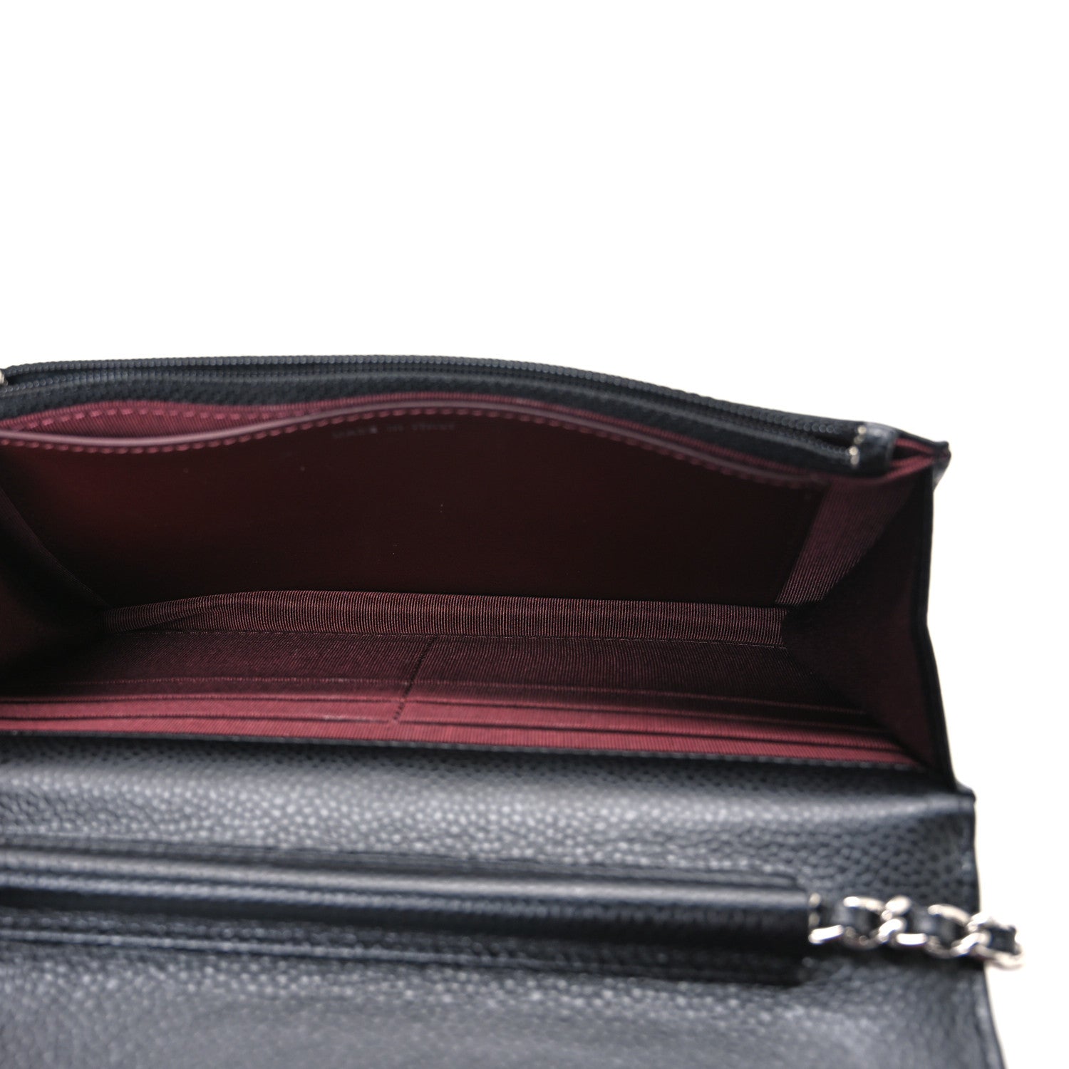 Caviar Quilted Wallet on Chain WOC Black