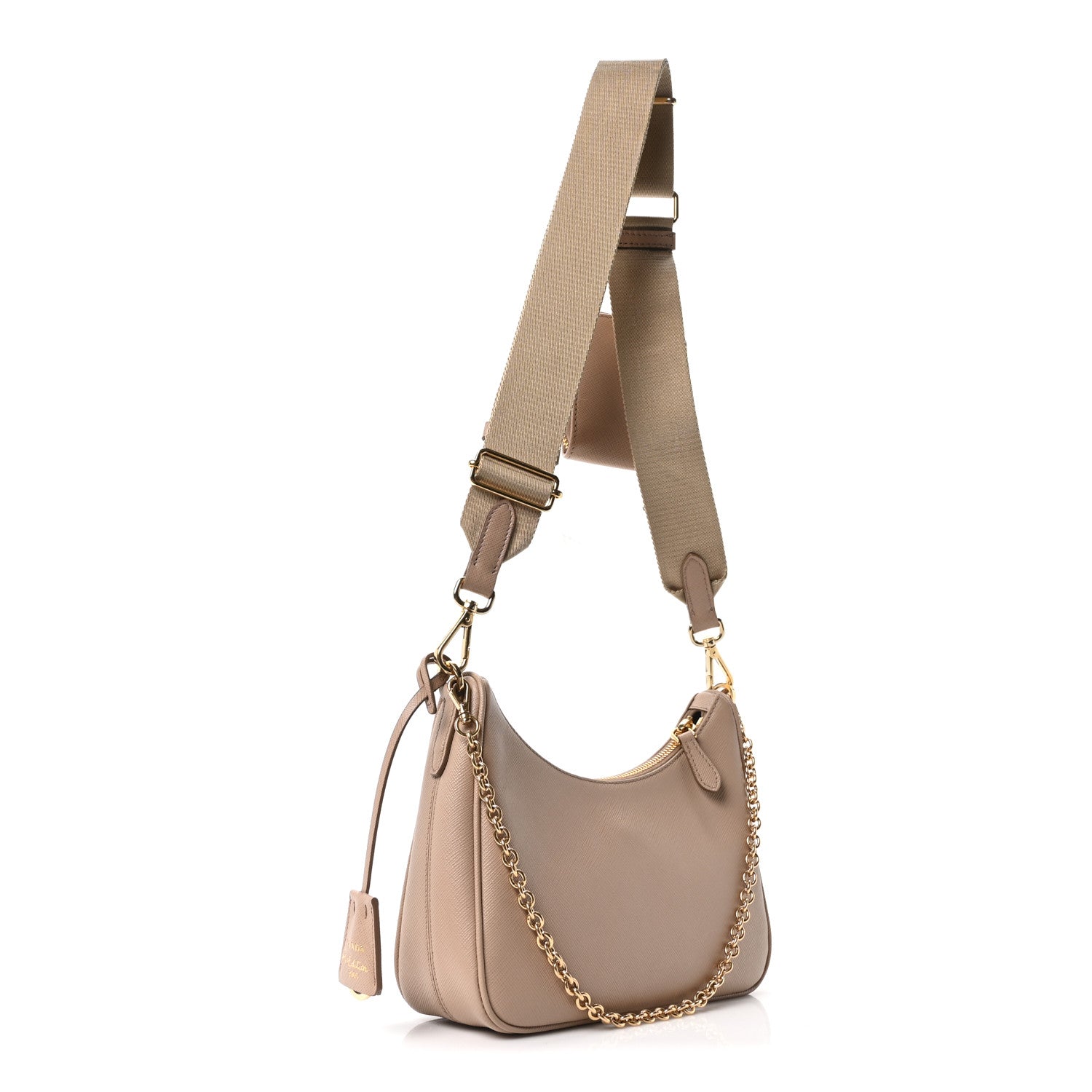 Saffiano Lux Re-Edition 2005 Shoulder Bag Cammeo