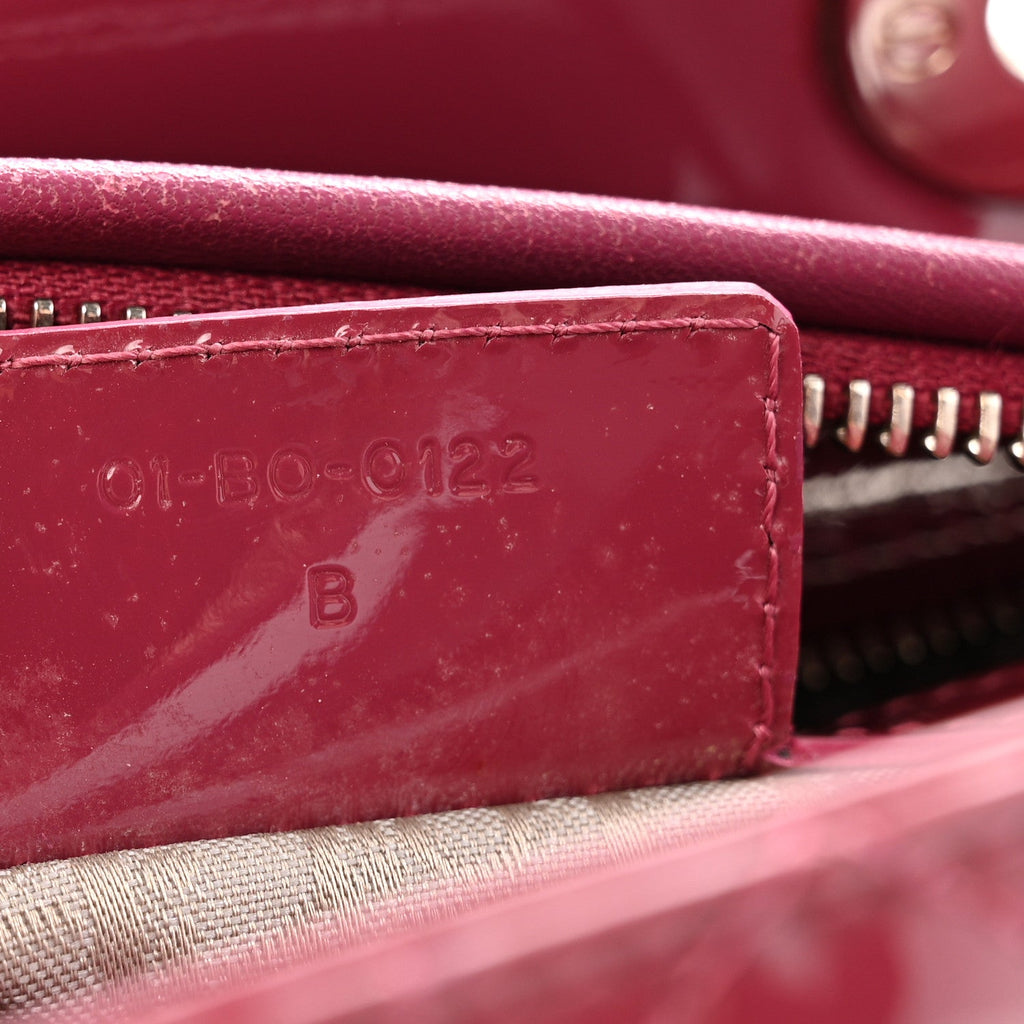 Patent Cannage Medium Lady Dior Dark Pink