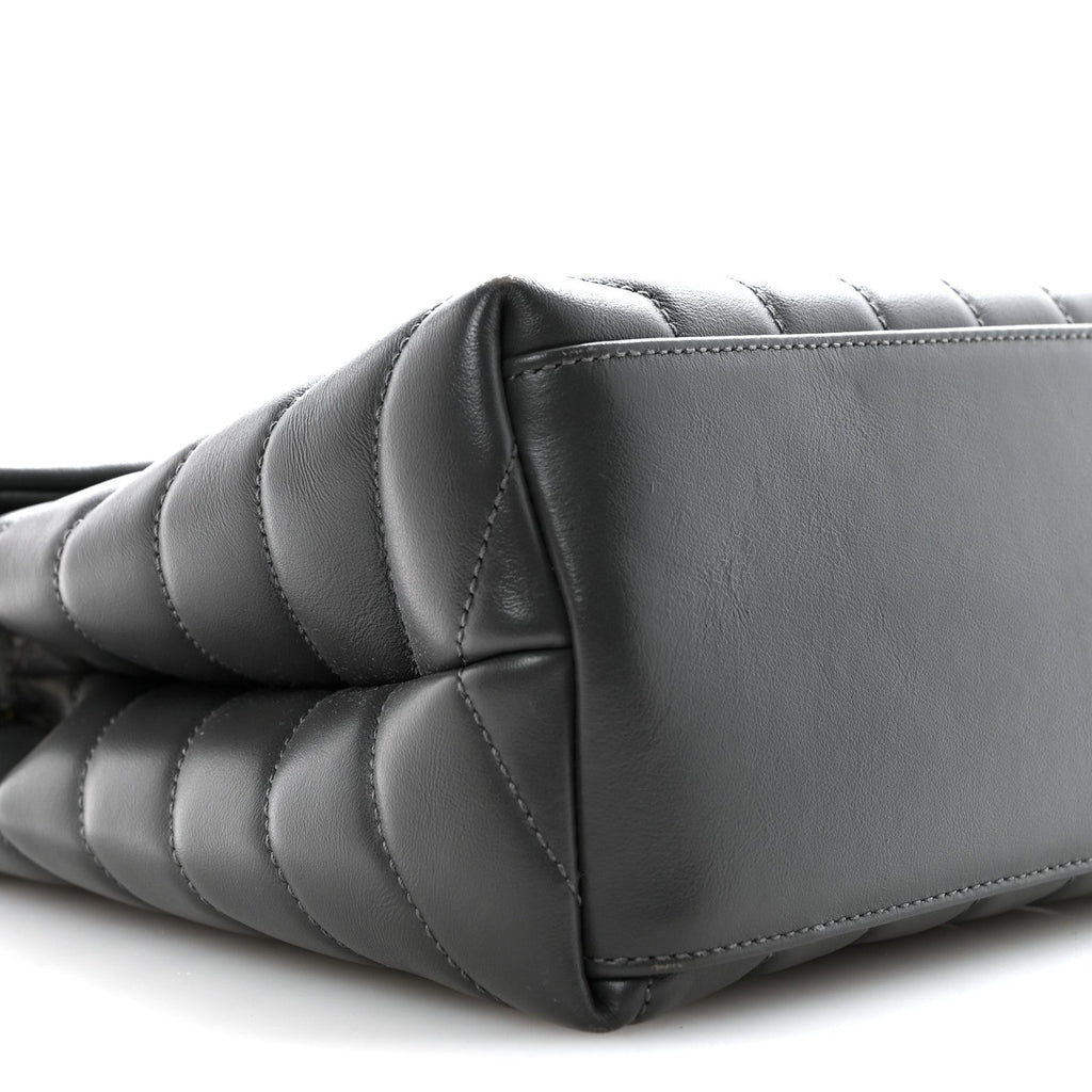 Calfskin Y Quilted Monogram Medium Loulou Chain Satchel Storm