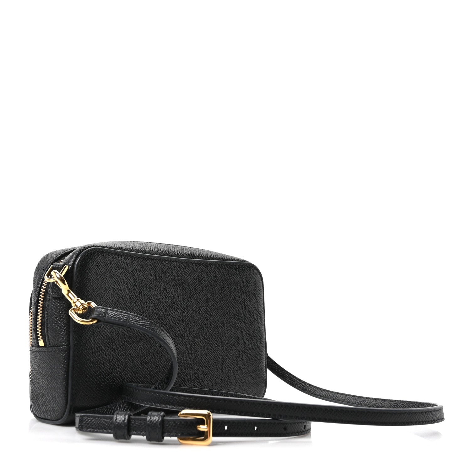 Grained Calfskin Caro Double Pouch Black