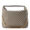 GG Supreme Monogram Large Linea A Hobo Light Brown