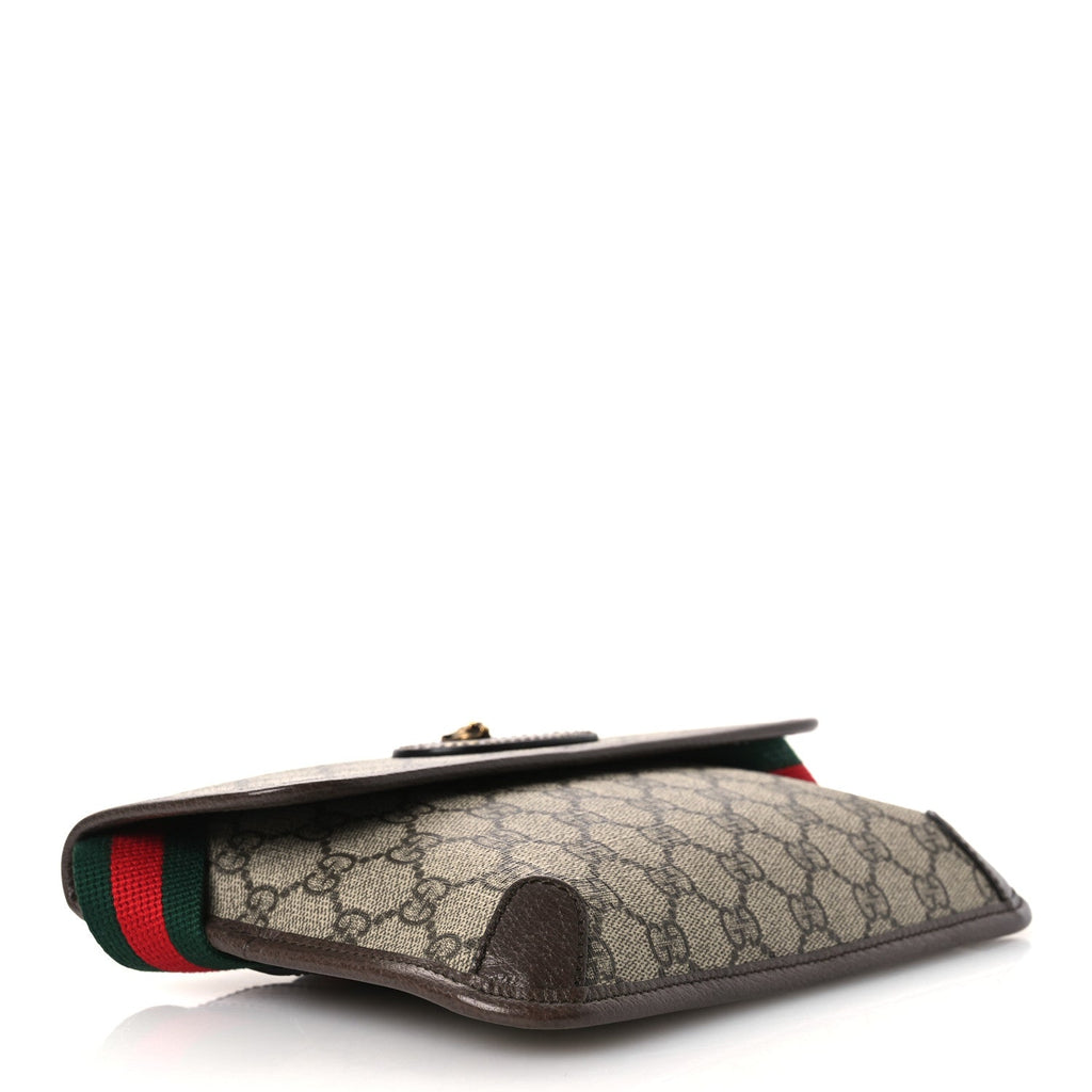 GG Supreme Monogram Neo Vintage Web Belt Bag Brown